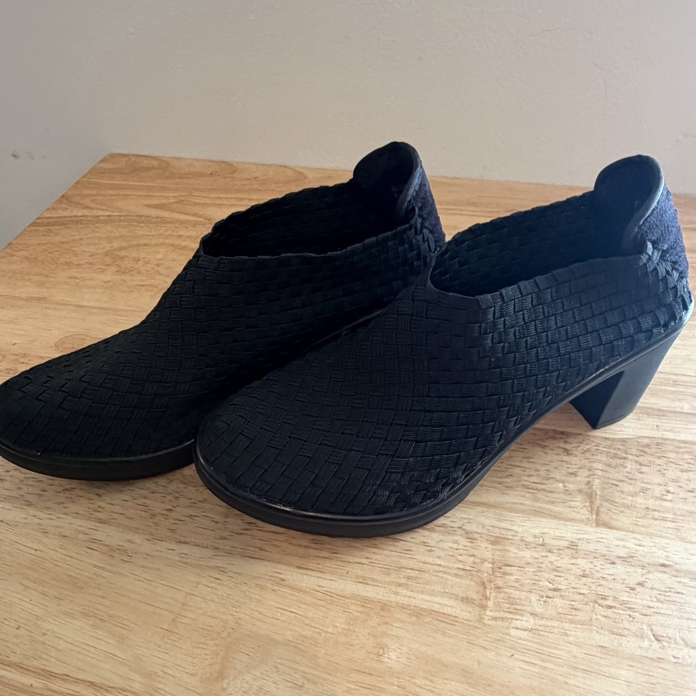 Steven By Steve Madden Woven Heel Womens Eliza Size 8 Black Y2K Block Heel - Picture 2 of 11